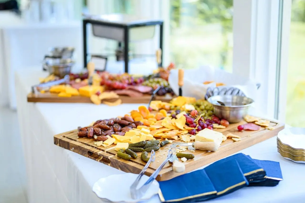 An abundant Ellington Catering grazing board arranged for an event